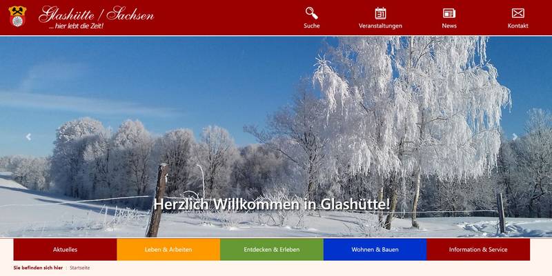 Neue Webseite der Stadt Glashütte